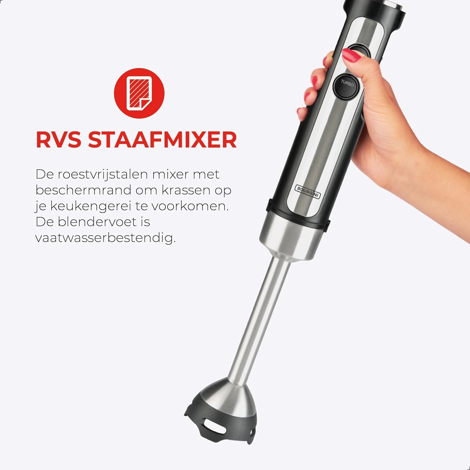 Bourgini Staafmixer 1200W Groen - 34% Korting