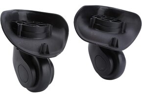 2x Zwarte Kofferwielen Slijtvast PVC met Dubbele Rollagers - 33% Korting