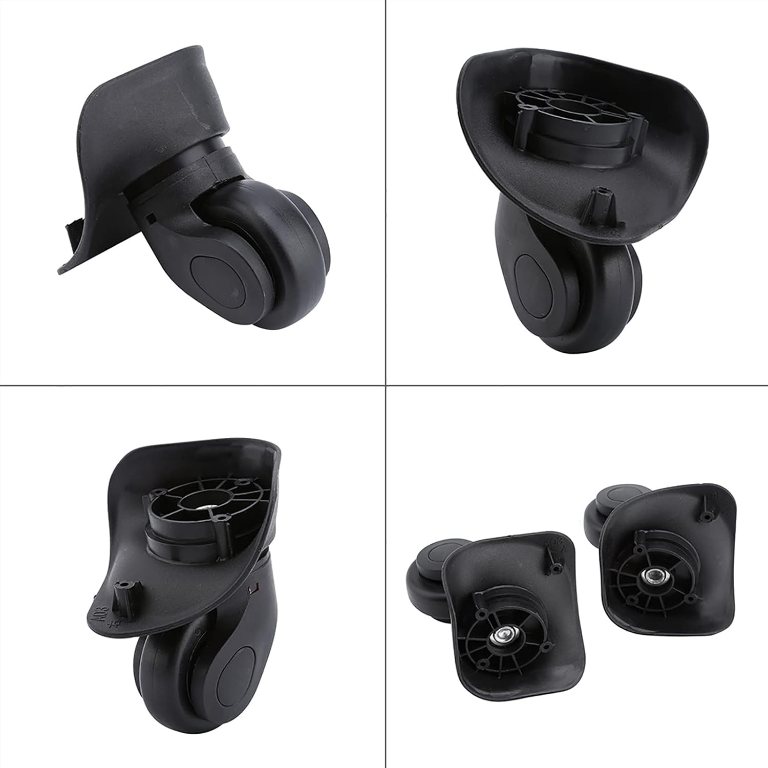 2 Zwarte PVC Kofferwielen met Korting - 27%