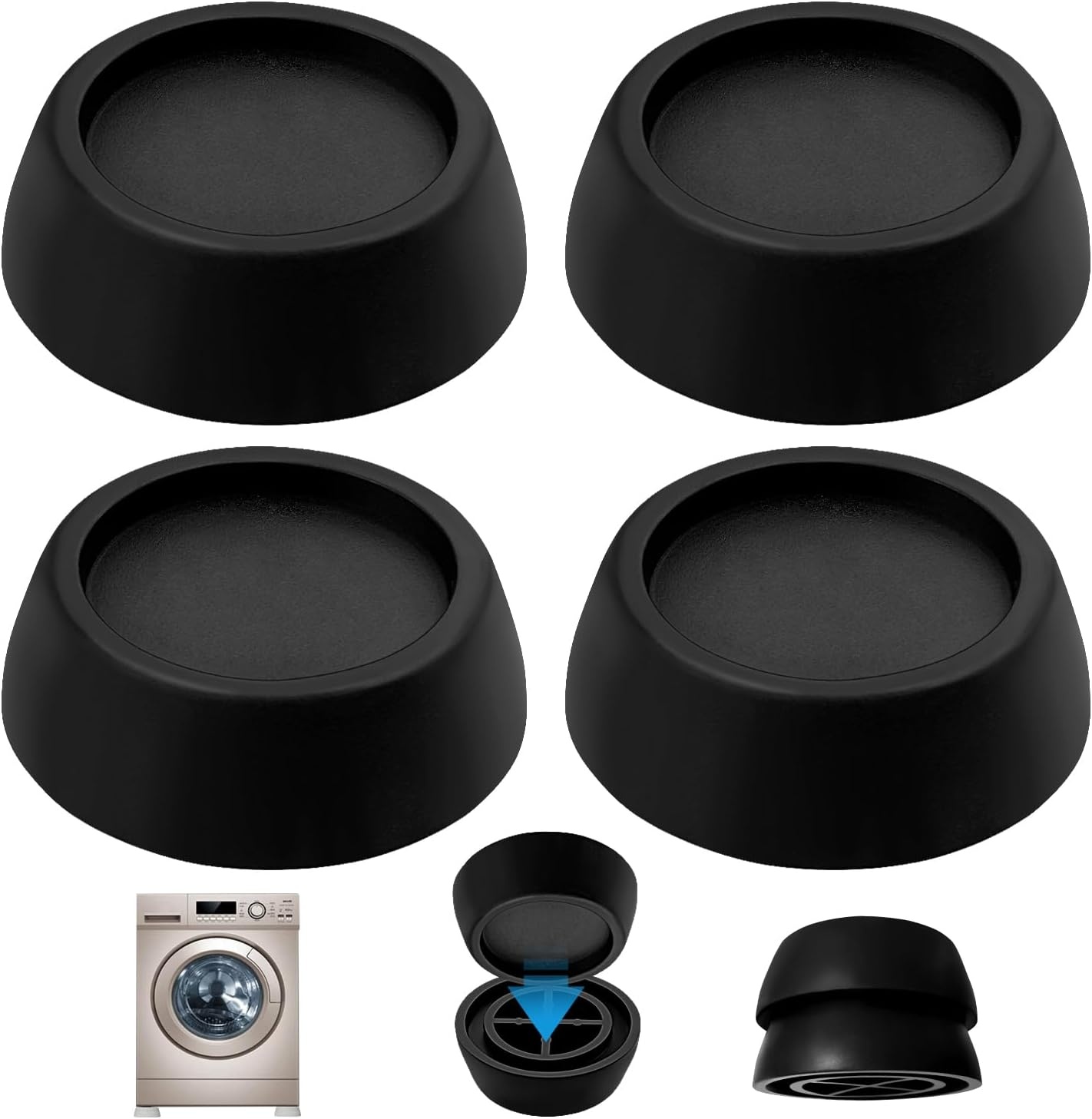 Anti-vibratie pads wasmachine/droger - 4 stuks, 25% korting!