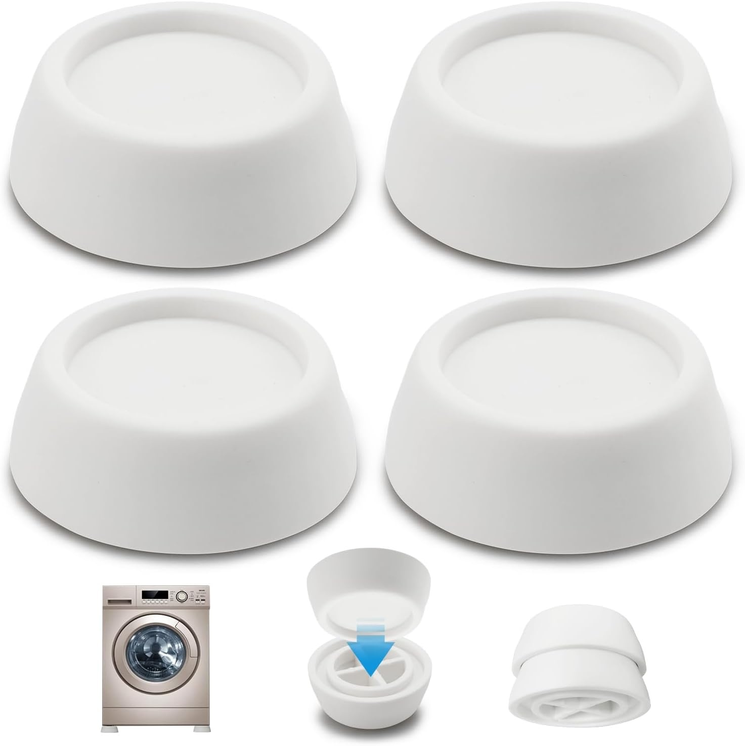 Anti-vibratie pads wasmachine/droger - 4 stuks, 25% korting!