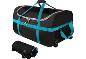 Opvouwbare Reistas met Wielen 85L Zwart | Waterdicht | 52% Korting