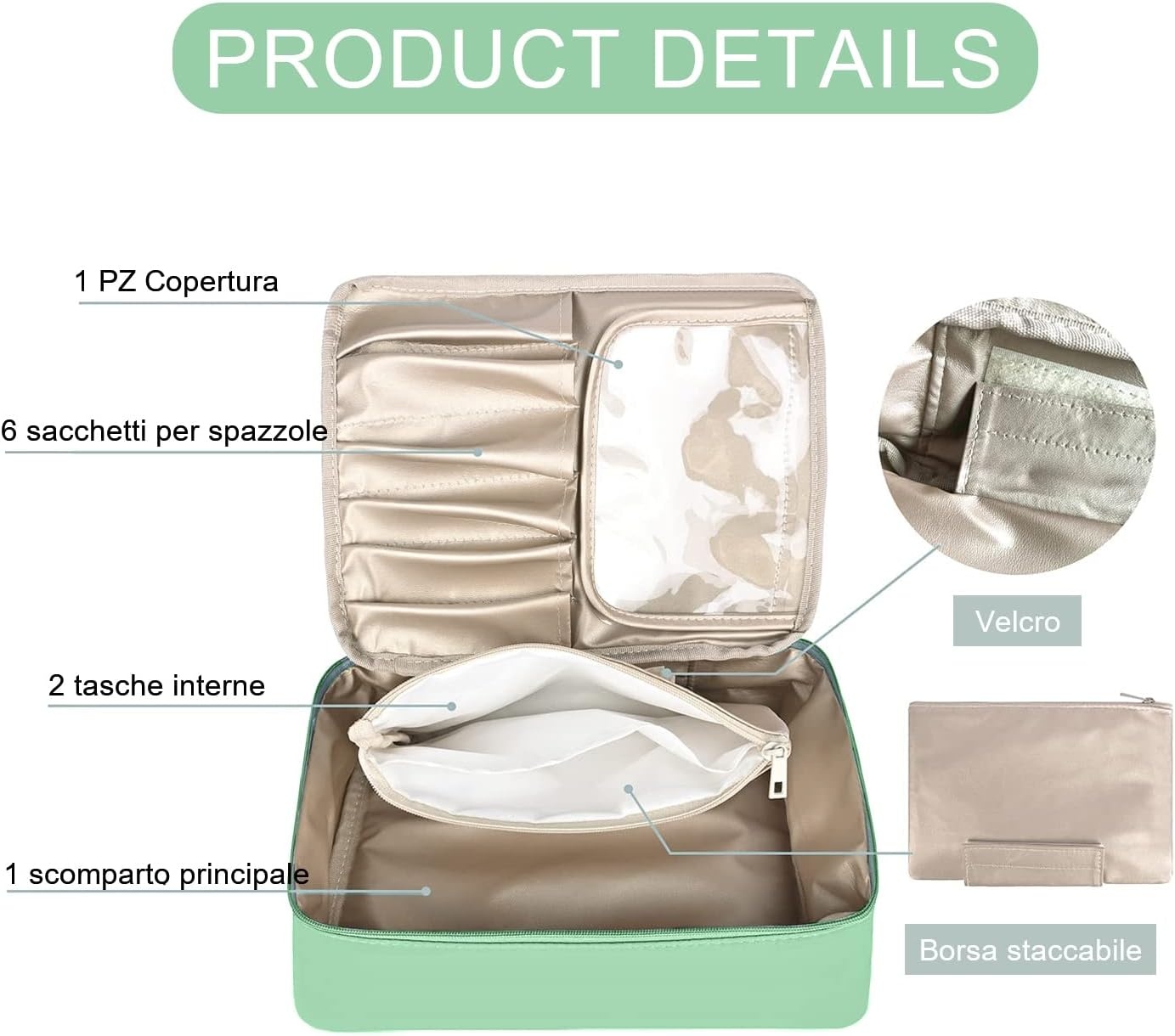 Dantolo Make-uptas Groen - 26% Korting | Waterdicht