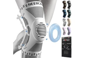 Kniebandages met Stabilisatoren - XL Grijs (2 stuks)