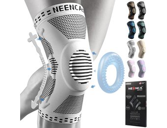 NEENCA Kniebandages XL Grijs - 28% Korting op Kniepijn Verlichting