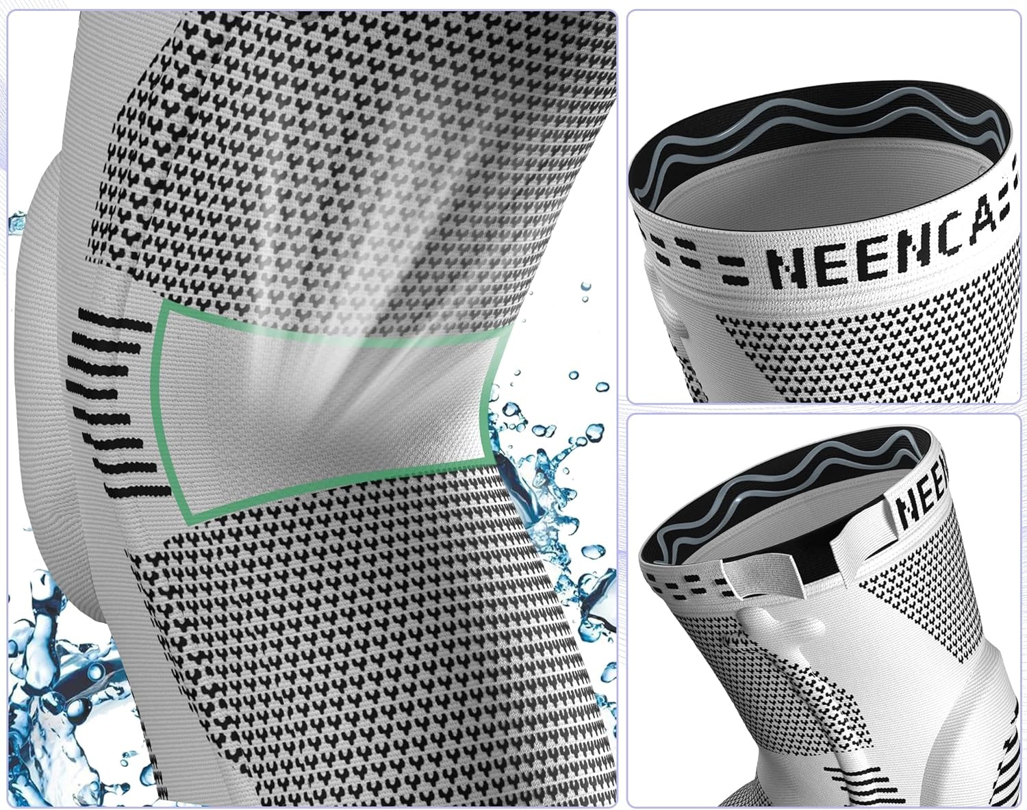 NEENCA Kniebandages XL Grijs - 28% Korting op Kniepijn Verlichting