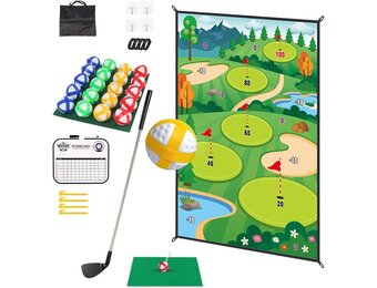 Golf Chipping Mat Groen (180x120cm) met Ballen & Scorebord - 29% Korting