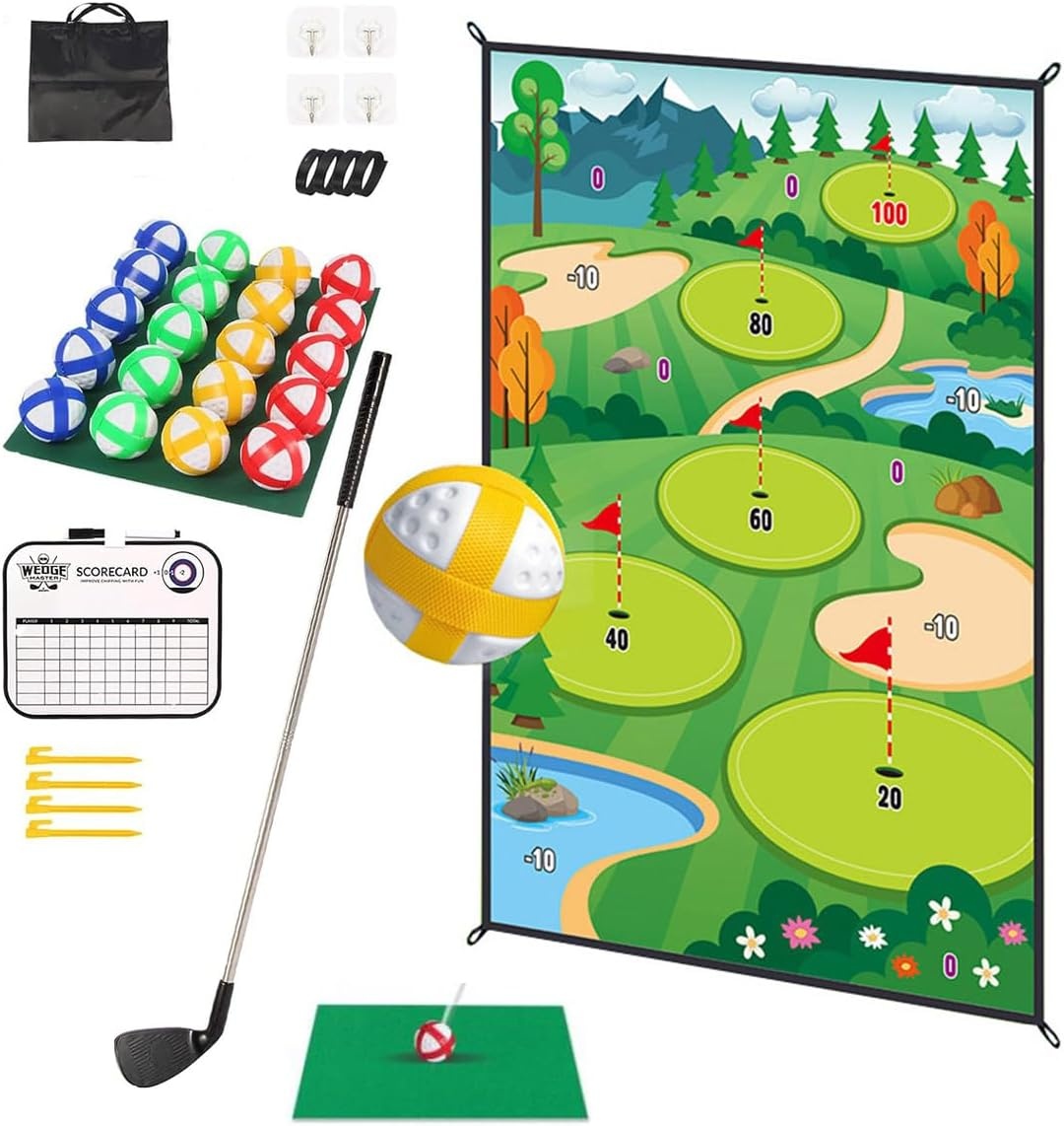 Golf Chipping Mat Groen (180x120cm) met Ballen & Scorebord - 29% Korting