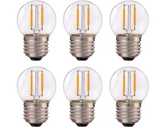 6x G40 LED Filament Lampen 1W E27 Warm Wit - 26% Korting!