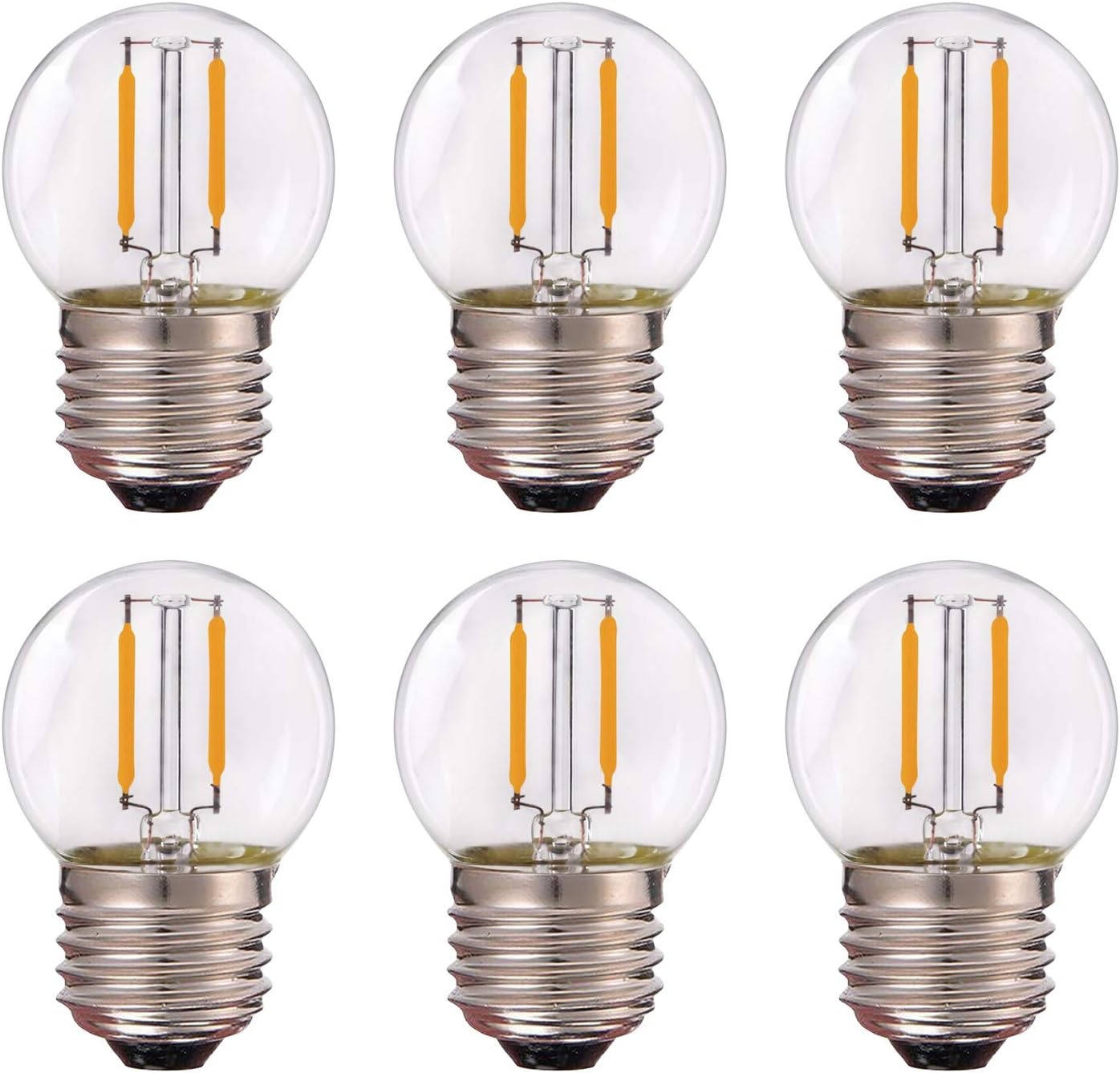 6x G40 LED Filament Lampen 1W E27 Warm Wit - 26% Korting!