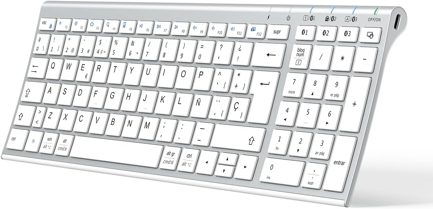 Spaans QWERTY Bluetooth Toetsenbord | 84% Korting | Compact Ergonomisch