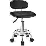 Rolkruk Zwart PU Leer met Rugleuning | 29% Korting