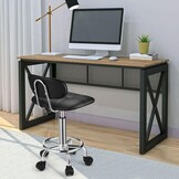 Rolkruk Zwart PU Leer met Rugleuning | 29% Korting