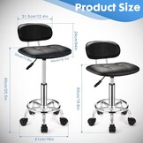 Rolkruk Zwart PU Leer met Rugleuning | 29% Korting