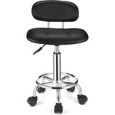 Rolkruk Zwart PU Leer met Rugleuning | 29% Korting