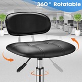 Rolkruk Zwart PU Leer met Rugleuning | 29% Korting