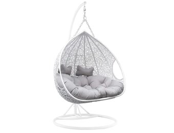 Dubbele Hangstoel Wit met Frame - 60% Korting