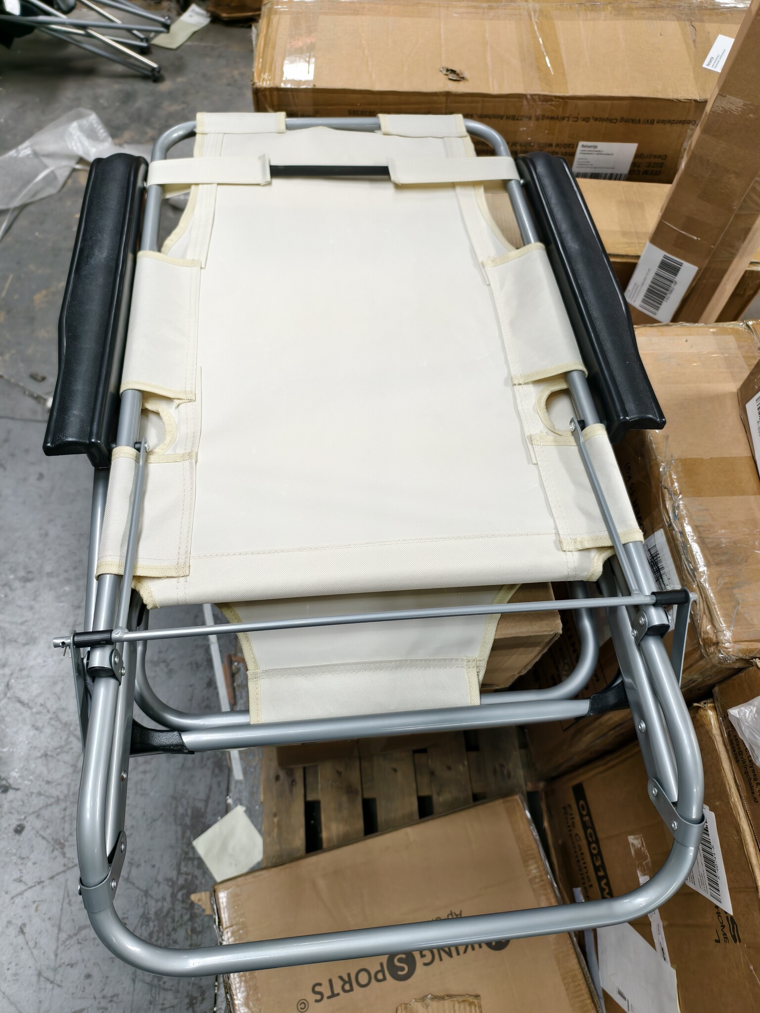 2-in-1 Tuinligstoel Beige | 39% Korting | Opvouwbaar