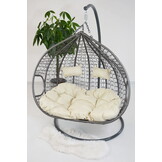 Dubbele Hangstoel Wit met Frame - 60% Korting