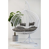 Dubbele Hangstoel Wit met Frame - 60% Korting