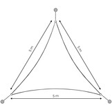 Schaduwdoek Driehoek 5x5x5m | Waterdicht | UV-werend | Nu -34%