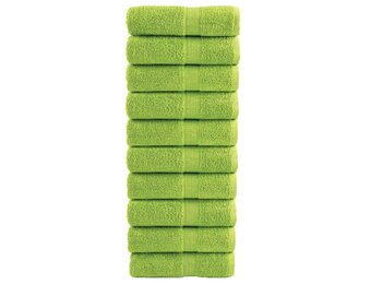 vidaXL SOLUND Washandjes (10 stuks) - Appelgroen, 30x30cm - 28% Korting!