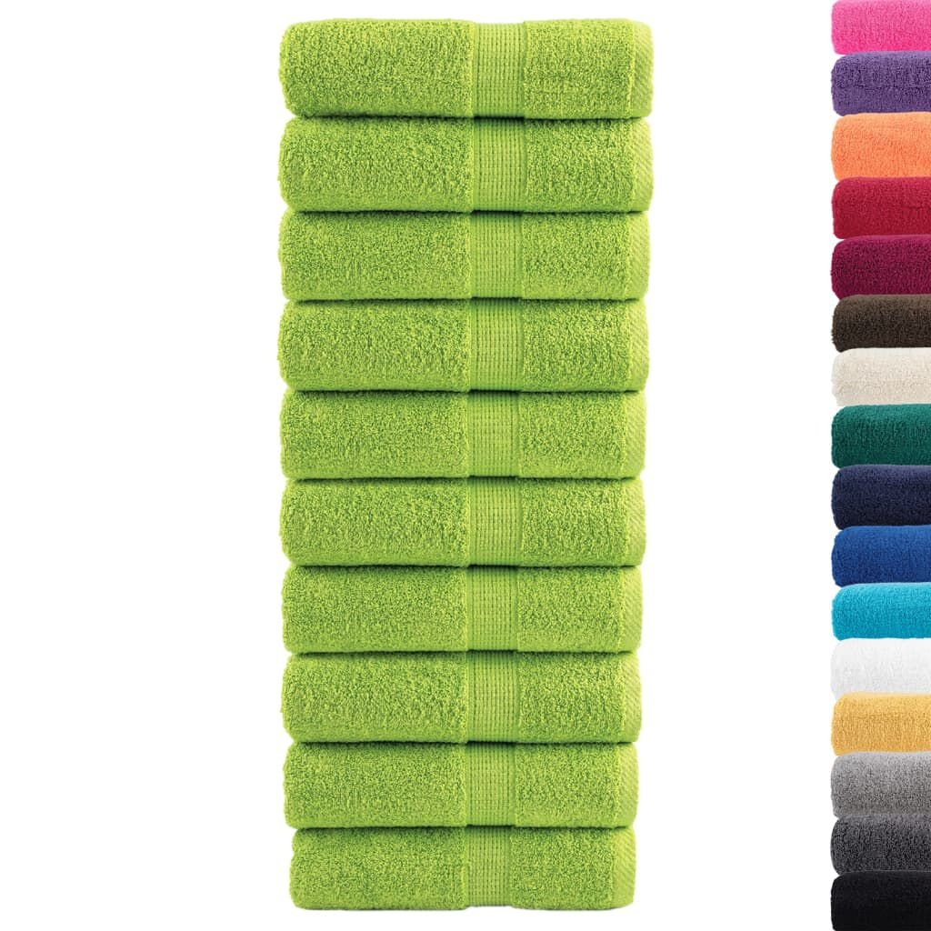 vidaXL SOLUND Washandjes (10 stuks) - Appelgroen, 30x30cm - 28% Korting!