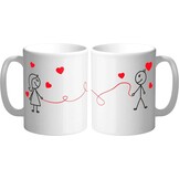 Set van 2 Mokken Rode Draad van het Lot, 350ml, Wit - 78% Korting!