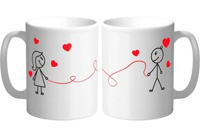 Set van 2 Mokken Rode Draad van het Lot | 350ml | 76% Korting