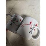 Set van 2 Mokken Rode Draad van het Lot, 350ml, Wit - 78% Korting!