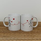 Set van 2 Mokken Rode Draad van het Lot, 350ml, Wit - 78% Korting!