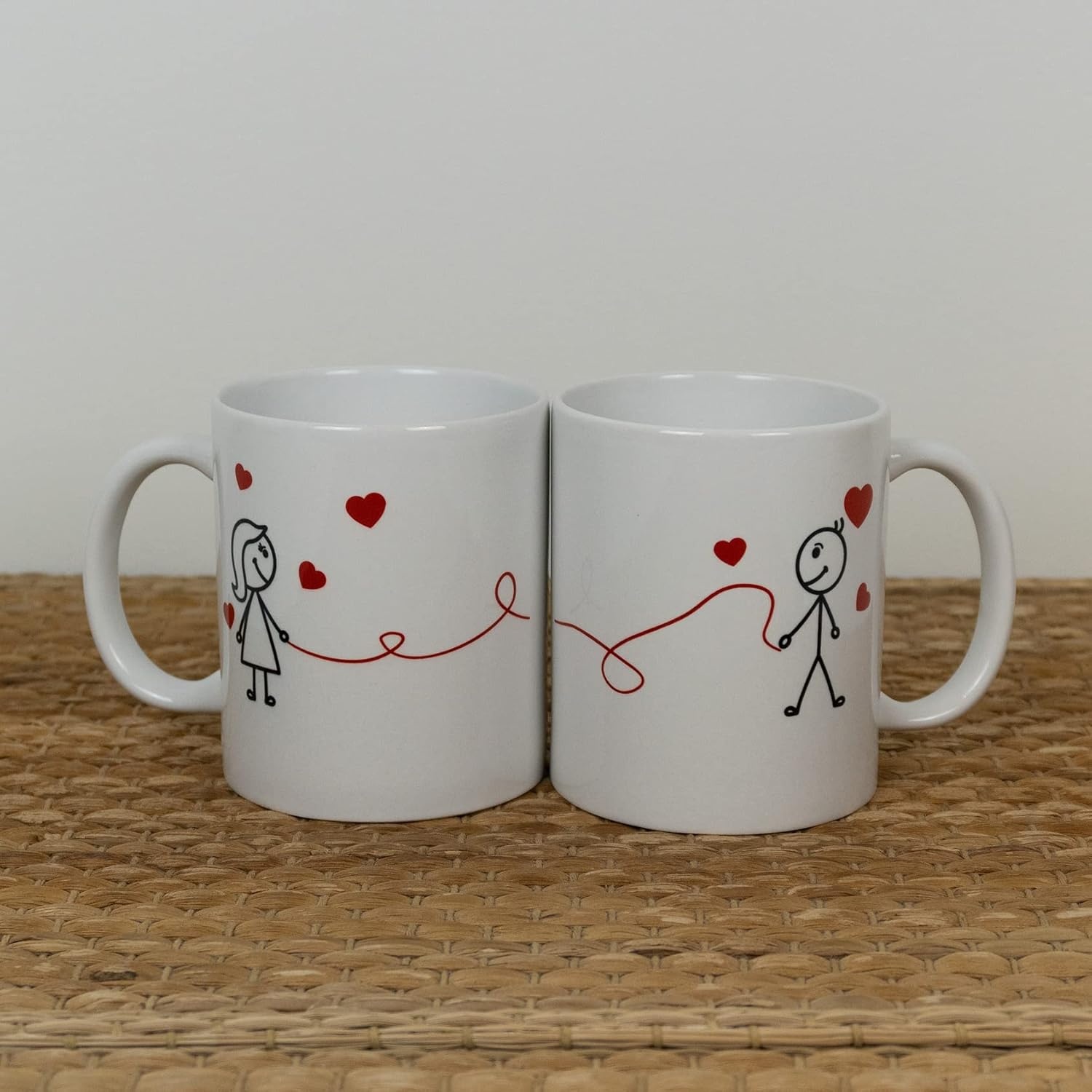 Set van 2 Mokken Rode Draad van het Lot, 350ml, Wit - 78% Korting!