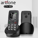 artfone Senior ontgrendeld mobiele telefoon met grote knoppen, SOS-knop, hoog volume, 1400mAh batterij, FM-radio, oplaadstation, 4G mobiele telefoon voor senioren C1 LTE Senior