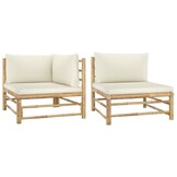 VidaXL Bamboe Loungeset met Kussens - 35% Korting