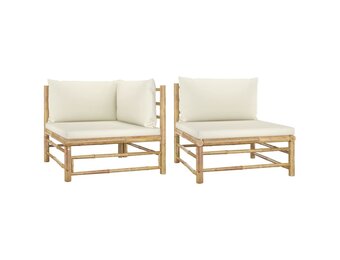 VidaXL Bamboe Loungeset met Kussens - 35% Korting