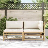 VidaXL Bamboe Loungeset met Kussens - 35% Korting