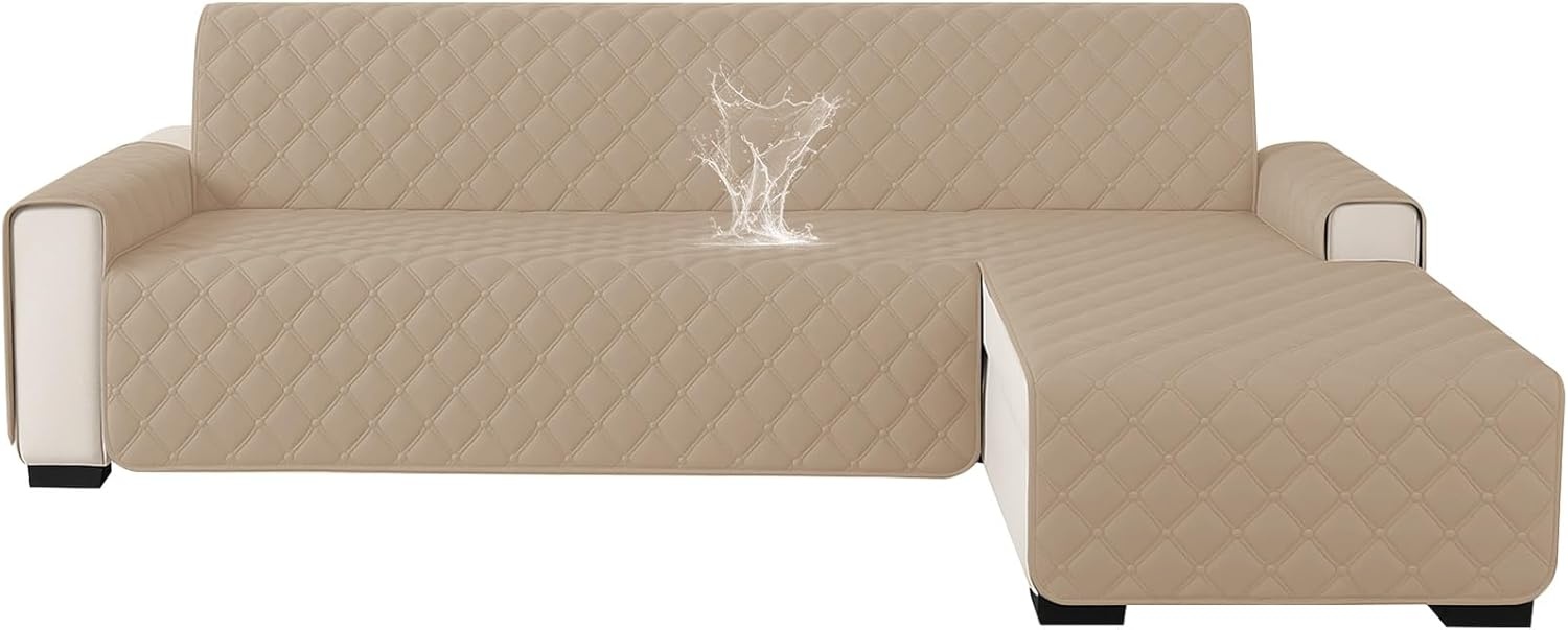 Geretourneerde Hoekbankhoes L-vormig 210cm Khaki - 33% Korting!