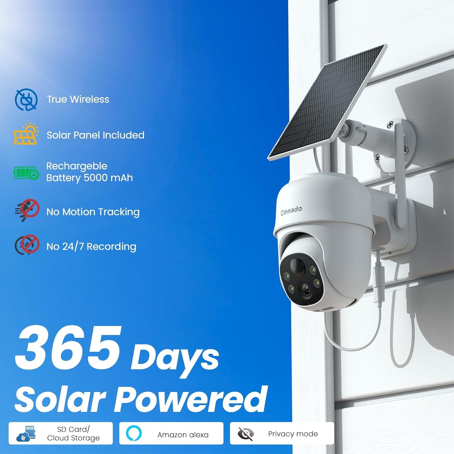 Draadloze Buitencamera 2K met Zonnepaneel & 360° PTZ - 29% Korting