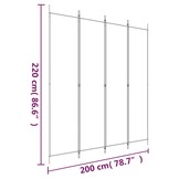 vidaXL Kamerscherm 4 panelen 200x220cm Antraciet - 29% Korting