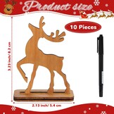 Houten Rendier Plaatskaartjes Kerst (10 stuks) - 72% Korting!