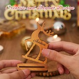 Houten Rendier Plaatskaartjes Kerst (10 stuks) - 72% Korting!