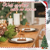 Houten Rendier Plaatskaartjes Kerst (10 stuks) - 72% Korting!