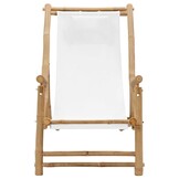 VidaXL Terrasstoel Bamboe & Canvas Crèmewit - 34% Korting!