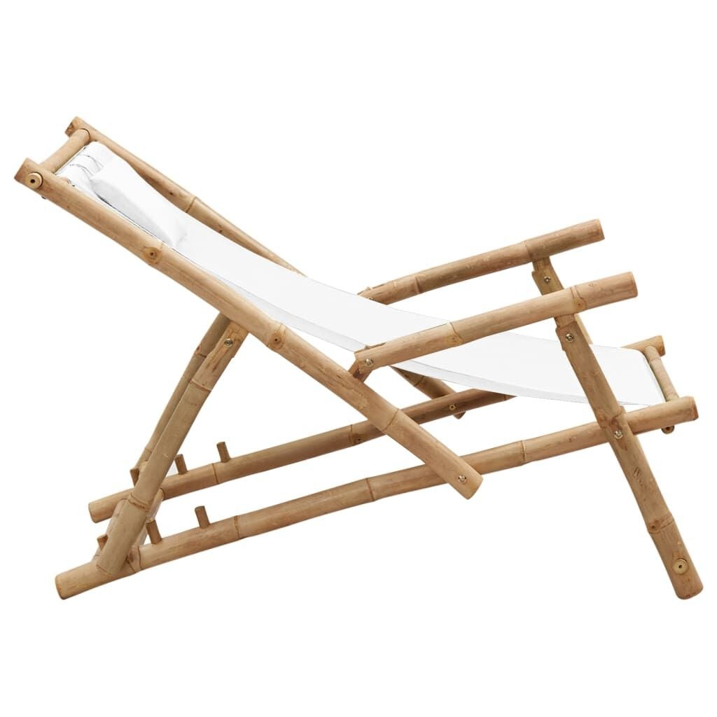 VidaXL Terrasstoel Bamboe & Canvas Crèmewit - 34% Korting!