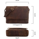 LEABAGS Lederen Laptoptas - Vintage Look - 35% Korting