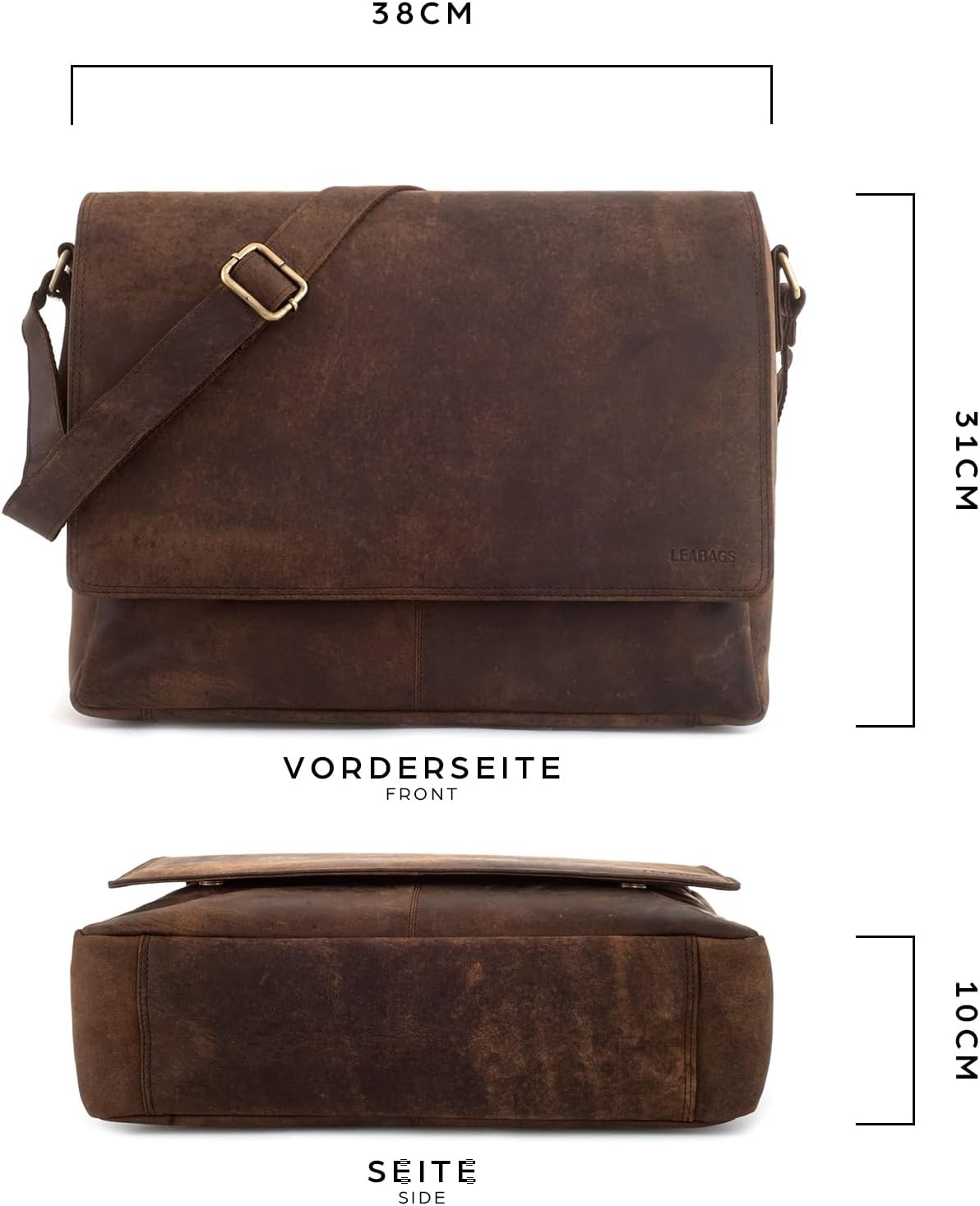 LEABAGS Lederen Laptoptas - Vintage Look - 35% Korting