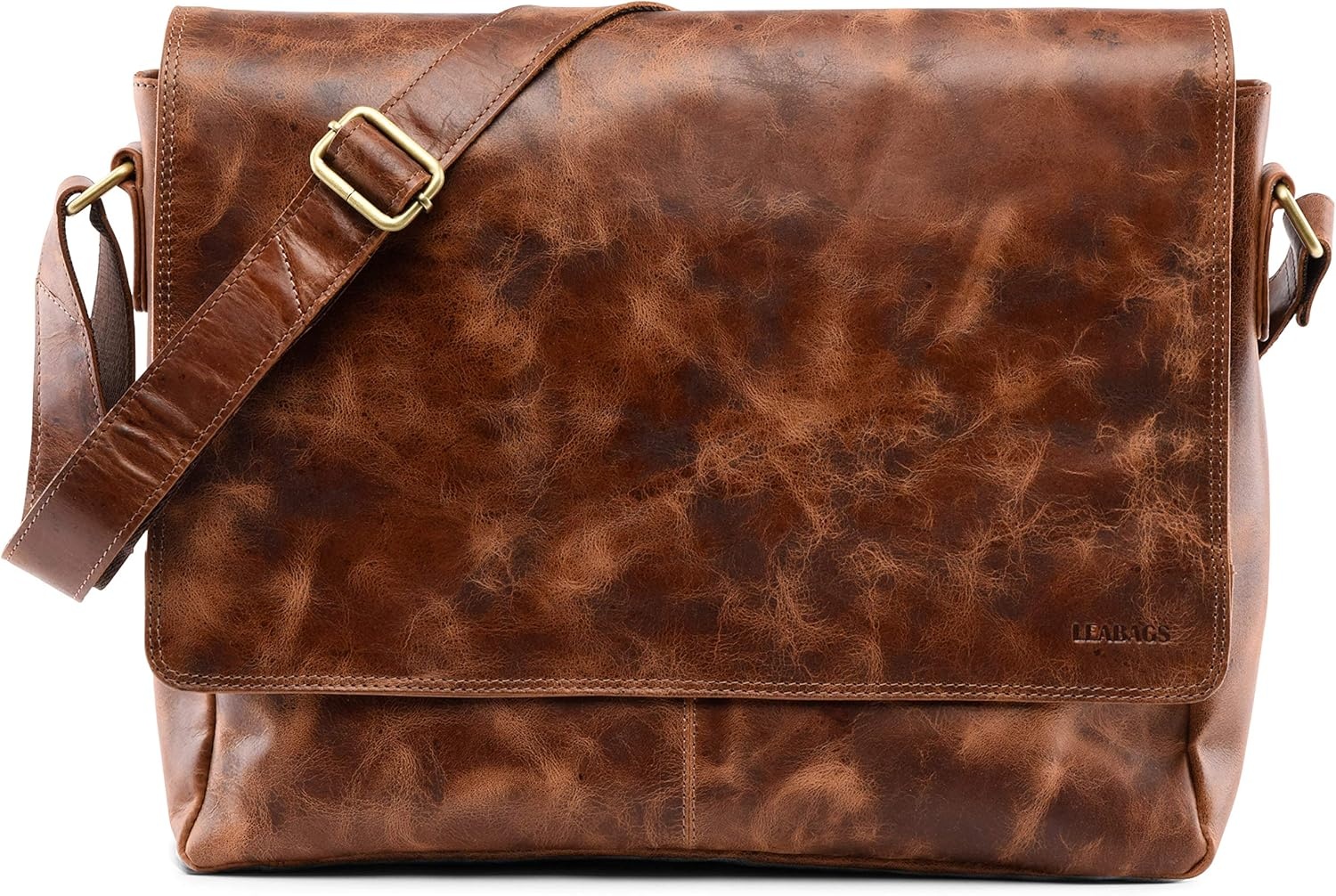 LEABAGS Lederen Laptoptas - Vintage Look - 35% Korting