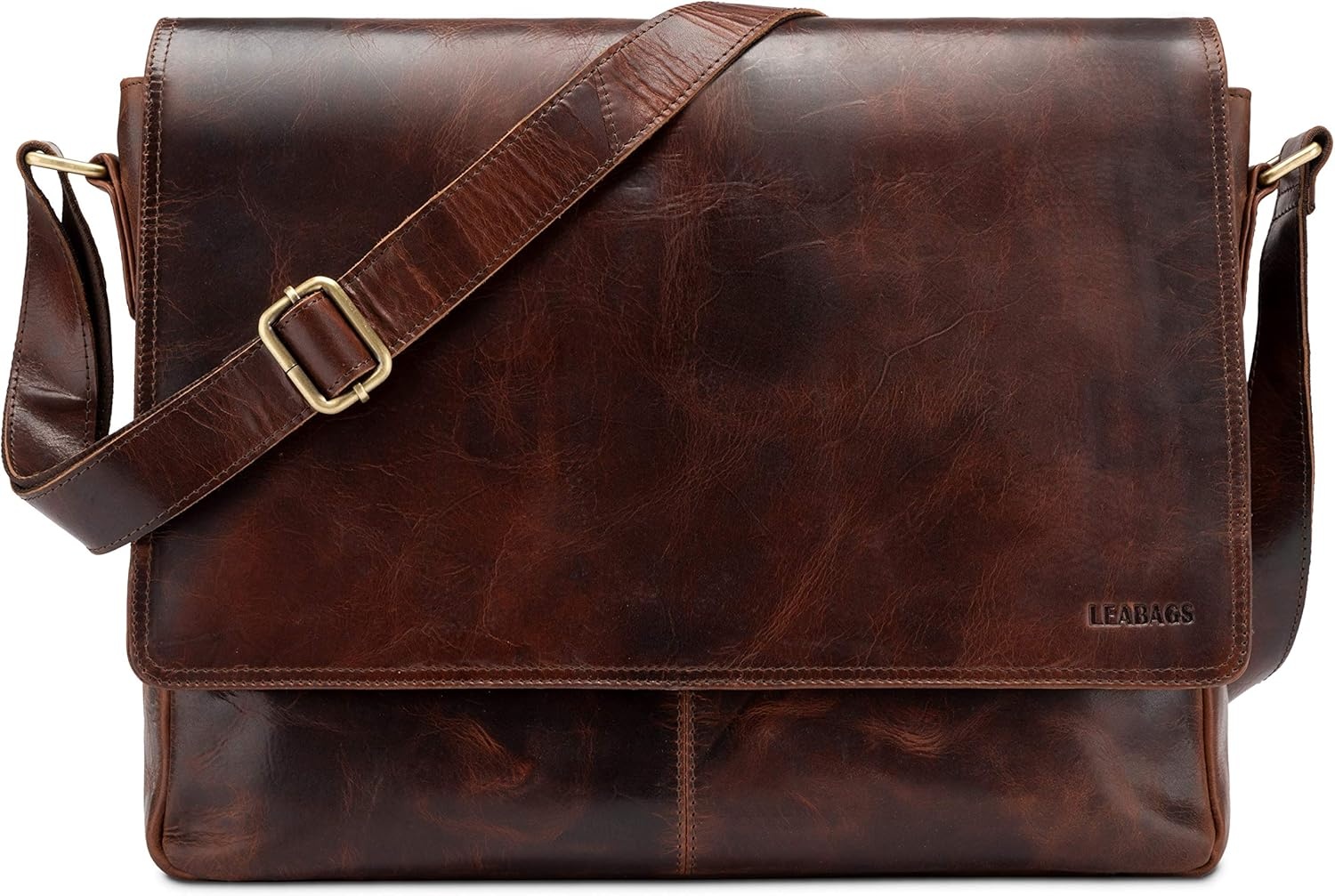 LEABAGS Lederen Laptoptas - Vintage Look - 35% Korting
