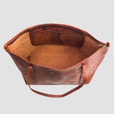 LEABAGS Leren Schoudertas Dames - Roodbruin Vintage - 40cm - Nu 34% Korting!