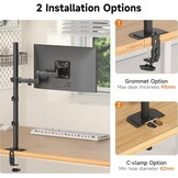 Monitorarm Zwart 33% Korting | Tot 32" | 80cm Hoog | Flexibel